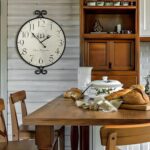 24 Inch Large Farmhouse Wall Clock, Wrought Iron Frame with Warm Gray Finish, Si... - Image 6