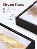 3-Piece Black & Gold Abstract Wall Art - Modern Textured Canvas Prints with Hand... - Image 7
