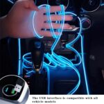 EL Wire Car Interior LED Strips Lights, 16FT 5V USB Auto Neon Light Strip, Elect... - Image 3