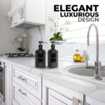 Luxury Glass Soap Dispenser Set of 2 - Elegant Black Glass Bottles with Matte Bl... - Image 7
