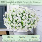 Yastouay Artificial Flowers for Outdoors, 14 Bundles Fake Outdoor Flowers, UV Re... - Image 4