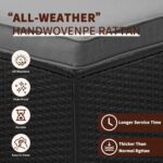7 Pieces Black Patio Furniture Set - All-Weather Outdoor Sectional Wicker Conver... - Image 6