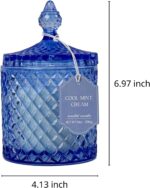 CW Studio Cool Mint Cream 14oz Luxury Transparent Glass Candle with Lid – Premiu... - Image 3