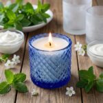 CW Studio Cool Mint Cream 14oz Luxury Transparent Glass Candle with Lid – Premiu... - Image 5