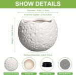 4 Inch Plant Pots - Ceramic Pots for Plants with Drainage Hole, Small Planter fo... - Image 3