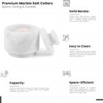 MARBLOUS KRAFTS Marble Salt Cellar with Lid 3" Inch White Stone Salt Holder for ... - Image 6