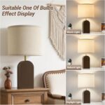 EJIAXIN Wood Table Lamps Set of 2-19" Walnut Farmhouse Bedside Lamp with Adjusta... - Image 4