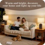 EJIAXIN Wood Table Lamps Set of 2-19" Walnut Farmhouse Bedside Lamp with Adjusta... - Image 5