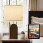 EJIAXIN Wood Table Lamps Set of 2-19" Walnut Farmhouse Bedside Lamp with Adjusta... - Image 6