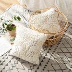 LIGICKY Set of 2 Fluffy White Faux Fur Pillow Covers with Gold Branches Glitter ... - Image 4