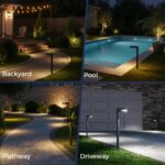 XMCOSY+ Solar Pathway Lights, 4 Pack All-Metal Motion Sensor Outdoor Lights Wate... - Image 8
