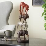 Deco 79 Polystone Safari Animals Decorative Sculpture Stacked Home Decor Statue ... - Image 3