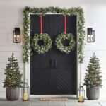 Perfnique Metal Lanterns w/ Pine Wood, Set of 2 Farmhouse Lantern Decorative w/ ... - Image 7