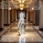 30" Tall Double Sided Crushed Diamond Floor Vases, Large Mirrored Sliver Crystal... - Image 4