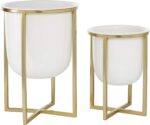 CosmoLiving by Cosmopolitan Metal Indoor Outdoor Planter Dome Small Planter Pot ... - Image 4