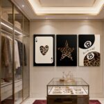 3Pcs Trendy Leopard Canvas Wall Art Preppy Style Poker Spade Ace Lucky 8 Paintin... - Image 4