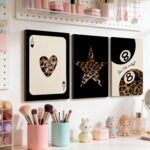 3Pcs Trendy Leopard Canvas Wall Art Preppy Style Poker Spade Ace Lucky 8 Paintin... - Image 8