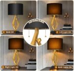 Sculptural Table Lamp Set of 2 with USB Ports For Living Room, Gold Leaf Finish ... - Image 4