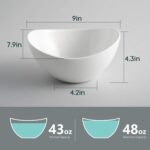 Samsle Porcelain Large Serving Bowl Set (9 inch),48 Oz Big Salad bowls, Large Se... - Image 3
