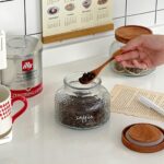 ANSQU Vintage Glass Food Storage Jar, Glass Jar with Wooden Lid, 25.4 FL OZ Deco... - Image 4