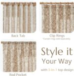 jinchan Linen Floral Curtains for Living Room with Printed Flower 96 Inches Long... - Image 5