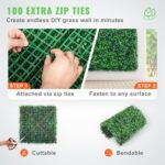 VEVOR Artificial Boxwood Panels,12PCS 10x10 inch, Artificial Grass Backdrop Wall... - Image 4