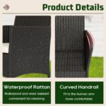 FDW | 4-Piece Patio Furniture Set | Black | Outdoor Wicker Furniture with Coffee... - Image 4