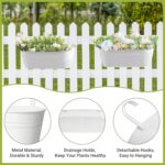 Dahey 3 Pcs Metal Iron Hanging Flower Pots for Railing Fence 15.7 Inch Hanging B... - Image 4
