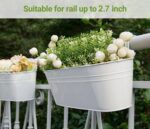 Dahey 3 Pcs Metal Iron Hanging Flower Pots for Railing Fence 15.7 Inch Hanging B... - Image 6