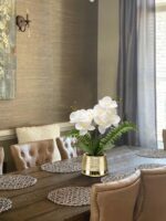 Oairse White Orchids Artificial Flowers in Gold Pot Faux Phaleanopsis Orchid Bon... - Image 4
