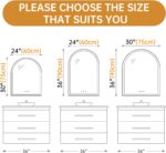 30"x36" Arched LED Mirror for Bathroom, Brushed Gold Lighted Bathroom Mirror wit... - Image 8