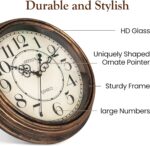 Geevon Vintage Wall Clock, Silent 12" Non Ticking Retro Round Clock Quartz Decor... - Image 3