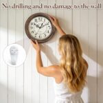 Geevon Vintage Wall Clock, Silent 12" Non Ticking Retro Round Clock Quartz Decor... - Image 4