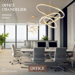 3-Rings Modern LED Chandelier Gold, Dimmable Pendant Lighting with Remote Contro... - Image 4