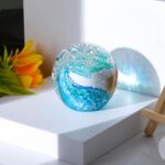 Qianwei Hand Blown Ocean Waves Crystal Ball - Glass Collectible Figurines Spere ... - Image 3