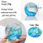 Qianwei Hand Blown Ocean Waves Crystal Ball - Glass Collectible Figurines Spere ... - Image 4