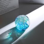 Qianwei Hand Blown Ocean Waves Crystal Ball - Glass Collectible Figurines Spere ... - Image 5