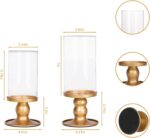 NITIME 4Pcs Hurricane Candle Holder for Pillar Candles, Gold Candle Holders with... - Image 3