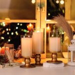 NITIME 4Pcs Hurricane Candle Holder for Pillar Candles, Gold Candle Holders with... - Image 5