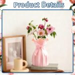 Small Plastic Flower Vase, Ceramic-Look Decorative Vase for Dried & Artificial F... - Image 6