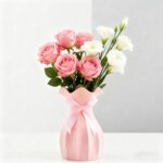 Small Plastic Flower Vase, Ceramic-Look Decorative Vase for Dried & Artificial F... - Image 7