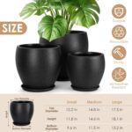 YNNICO Plant Pots 17.5/14.8/12.2 inch Set of 3, Flower Pots with Drainage Holes,... - Image 3