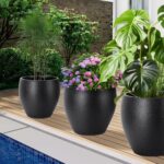 YNNICO Plant Pots 17.5/14.8/12.2 inch Set of 3, Flower Pots with Drainage Holes,... - Image 7