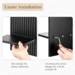 Black Boho Floating Shelves: Decorative Wall Shelves Display Plants Small Items ... - Image 7