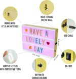 BONNYCO Cinema Light Box A4 Shiny Gold 16 Colors with 400 Letters, Emojis, 10 Pr... - Image 6
