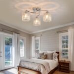 Silver Crystal Chandelier, 3 Lights Ceiling Light, Modern Lighting Fixture for L... - Image 7