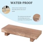 zoocatia Small Wood Tray Pedestal Stand Farmhouse Bathroom Decor Decorative Wood... - Image 4