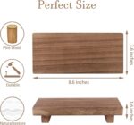 zoocatia Small Wood Tray Pedestal Stand Farmhouse Bathroom Decor Decorative Wood... - Image 5
