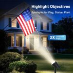 Solar Lights Outdoor Waterproof IP65, Super Bright LED with Lens, 6500K 2 Lighti... - Image 3
