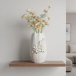 White Ceramic Vase - 9 Inch 3D Modern Vase for Centerpieces, Minimalist Decorati... - Image 6